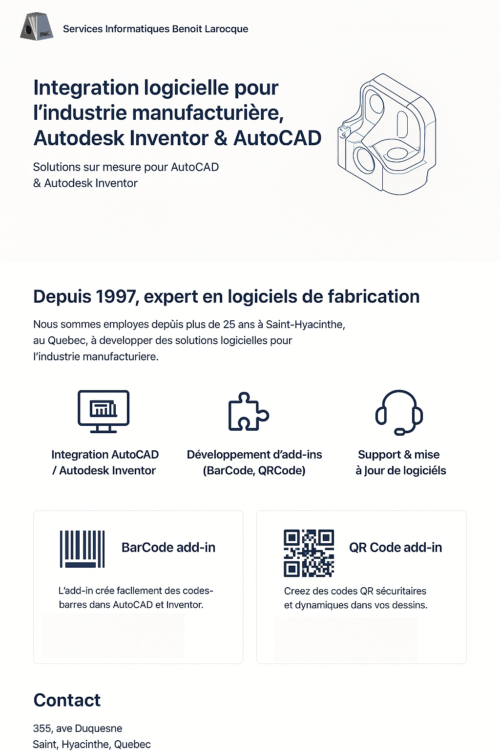 SIBL website concept and CAD-themed illustration